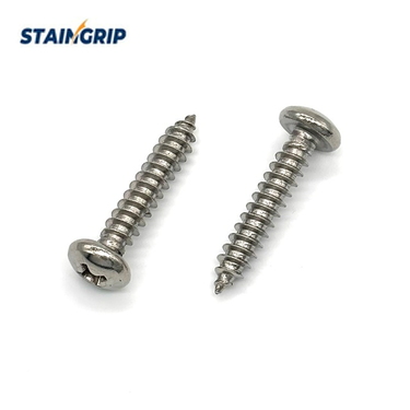 Phillips pan head sheet-metal screws with sharp points and threaded shanks